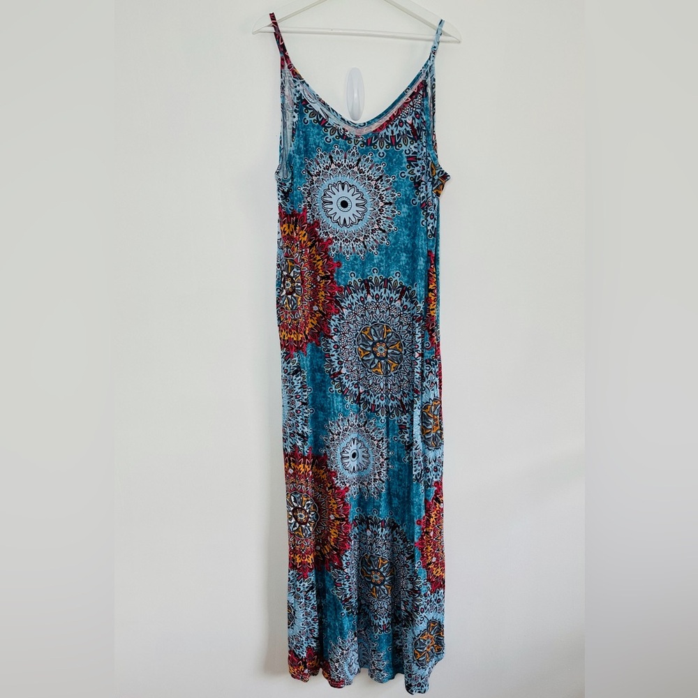 Amazon Essentials Blue Mandala Dress - image 1